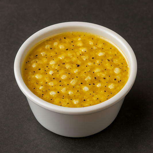 Tangy lemon pepper butter sauce with cracked black pepper and roasted garlic, WeHo seafood favorite.